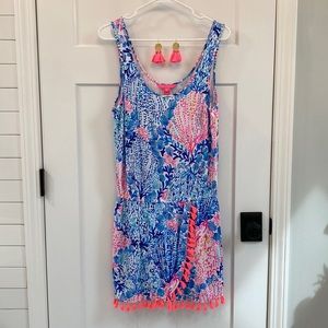 Lilly Pulitzer Jarret Romper Size M + Matching Earrings EUC